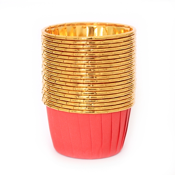 Baking Cups - Red-Gold